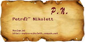 Petró Nikolett névjegykártya